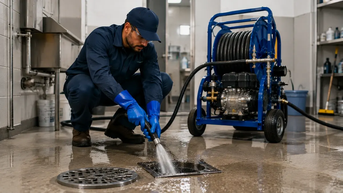 Floor Drain Hydro Jet Cleaning in Redondo Beach